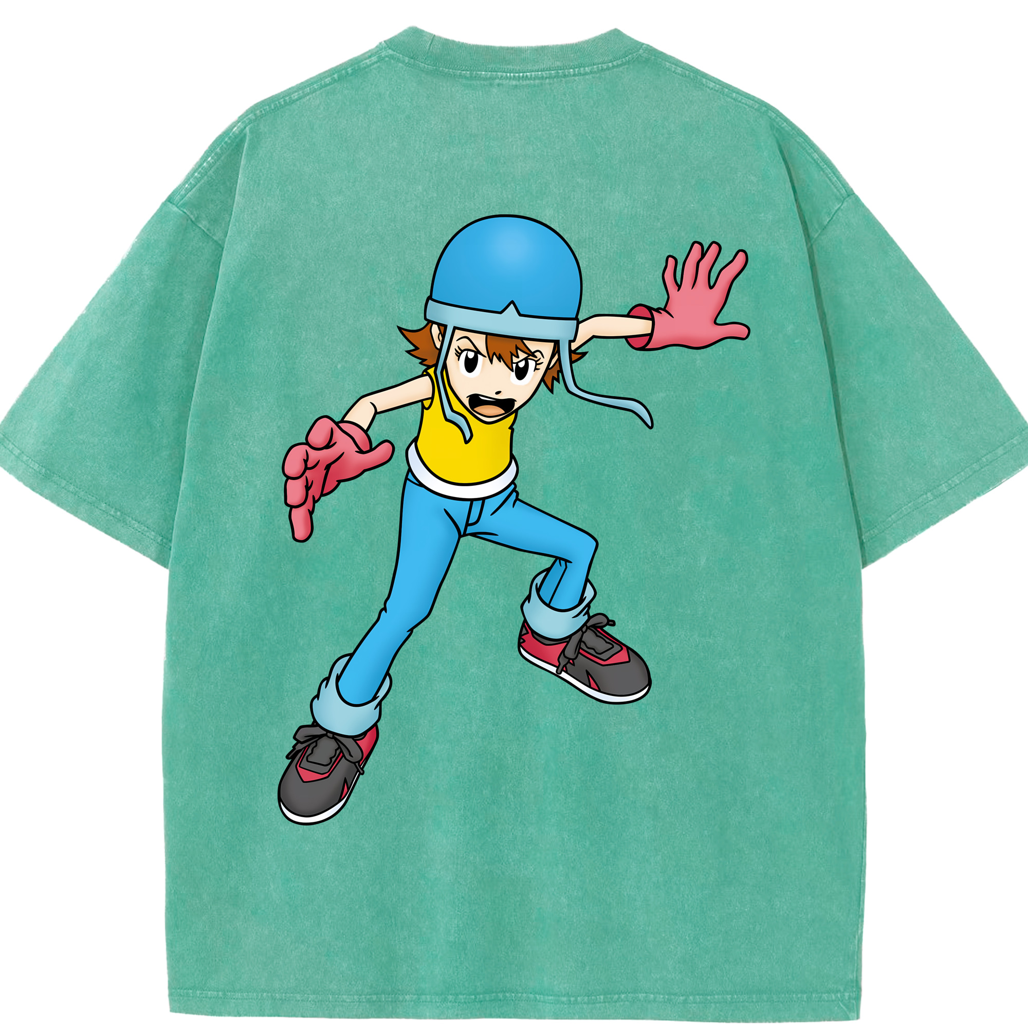 （画像用） Digimon デジタルモンスター/デジモン 綿100% ヴィンテージ風 半袖Tシャツ（背面プリント）